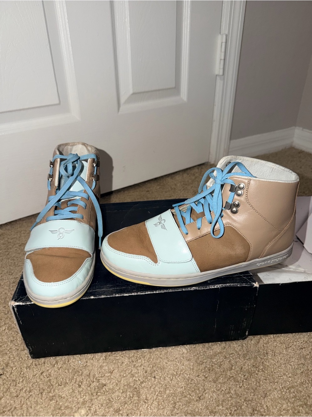 Creative Recreation Cesario Hi Tan Blue High Top Sneakers Men’s Size 9